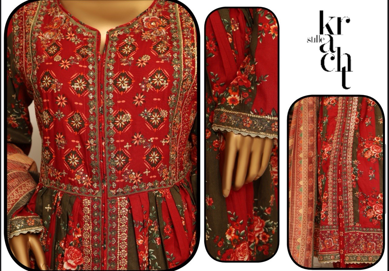 BIN SAEED EXCLUSIVE LAWN FULL EMBROIDERED FROCKS 3PC COLLECTION