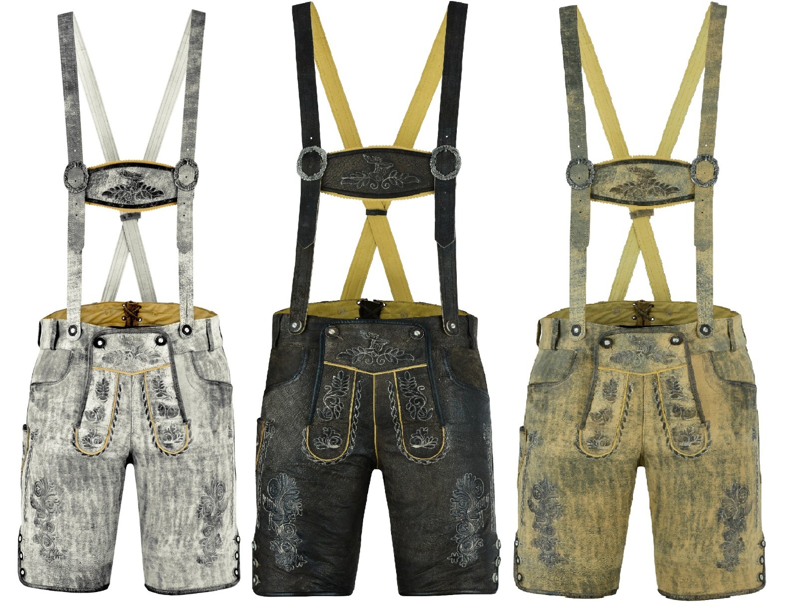 BAVARIAN SHORTS LEDERHOSEN SHORTS TRATCHTEN MEN SHORTS OKTOBERFEST LEATHER SHORT