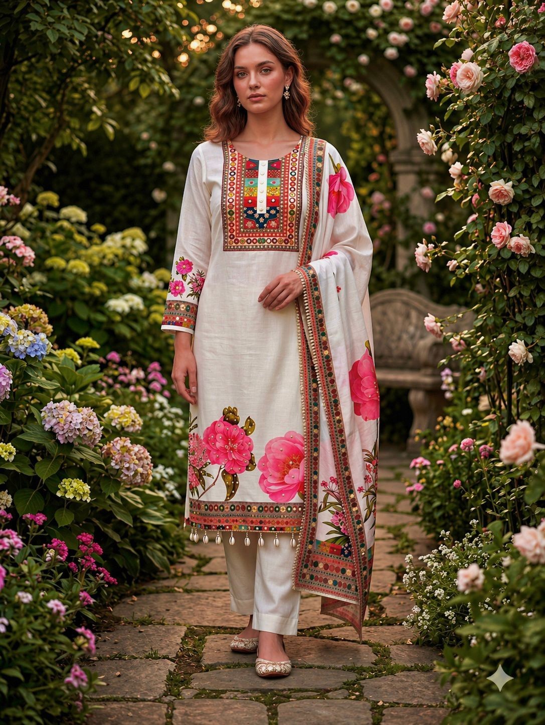 Ready to Wear Kurti Pant Suit Mirror Work wedding kurti plazzo salwar kameez eid