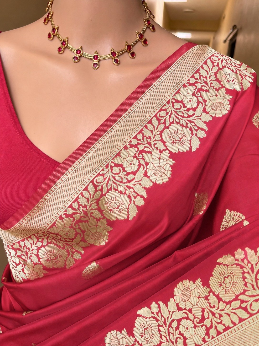 Designer Sari Bollywood Bridal Silk Saree Blouse South Indian Ethnic Ready made