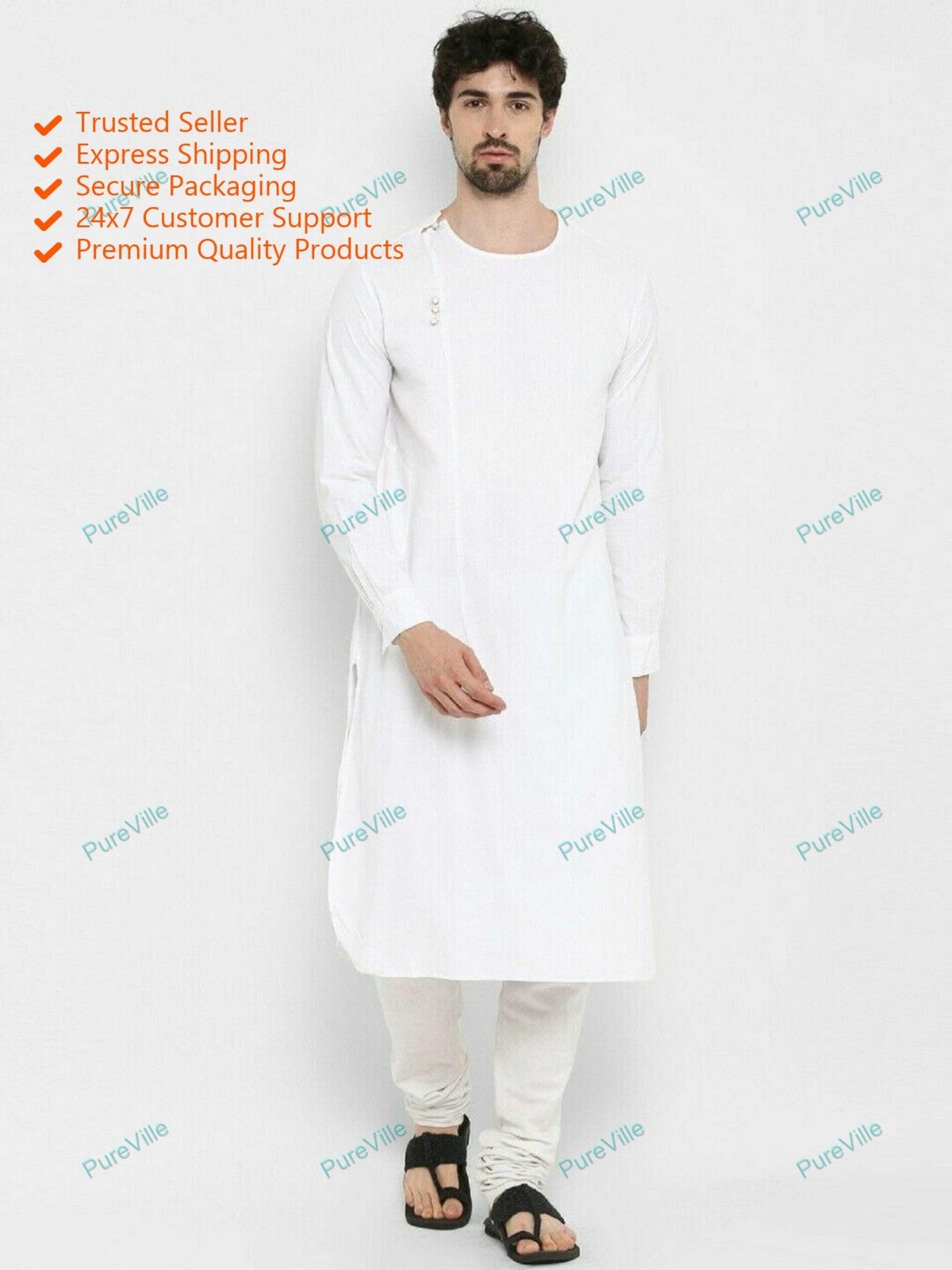 New Cotton Mens Shirt Long Sleeve Kurta Loose Shirt Mens Shirt Kurta