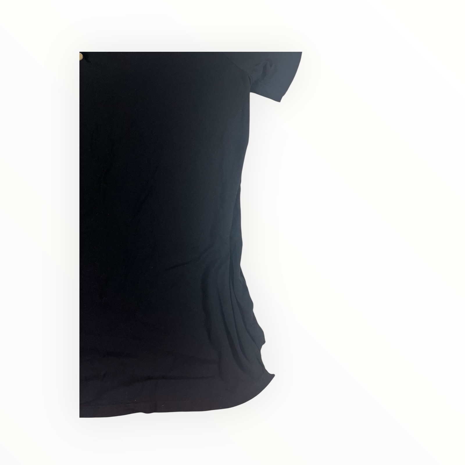 NILOUFO Black Short Sleeve V-Neck Button Henley T-Shirt XX-Large
