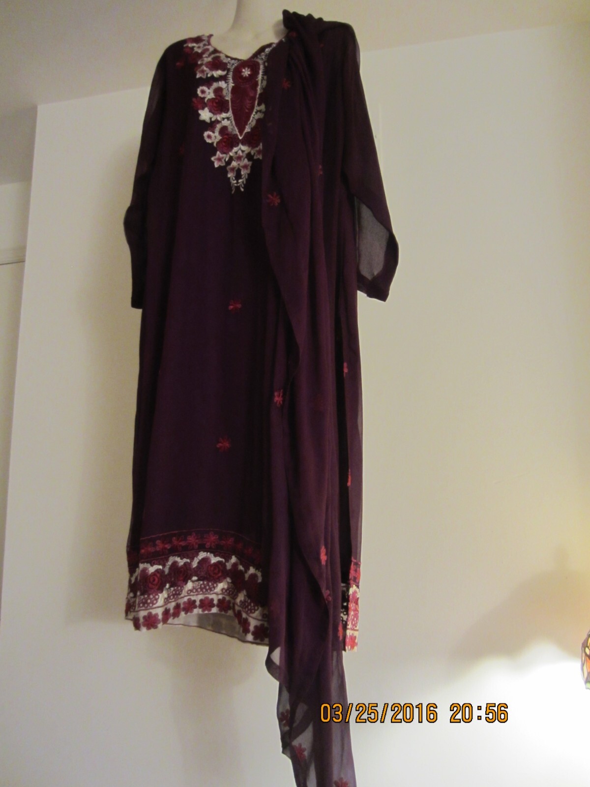 STICHED PARTY DRESS-EMBROIDRD CHIFFON SHIRT&DOPATTA-(16-5)