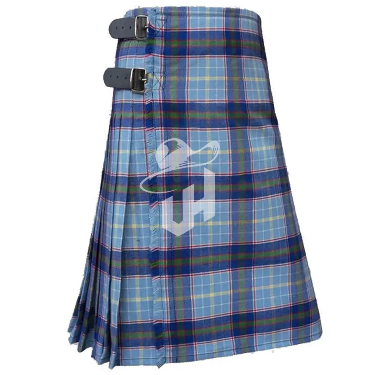 Men 8 Yard Texas Bluebonnet Tartan Kilt Traditional Handmade Custom Fit Design