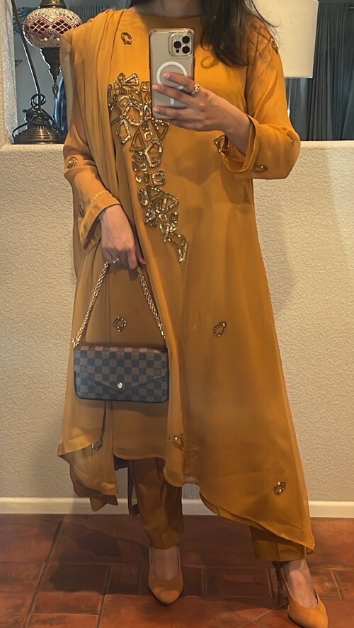 Sheep Brown Pakistani 3 Piece Suit