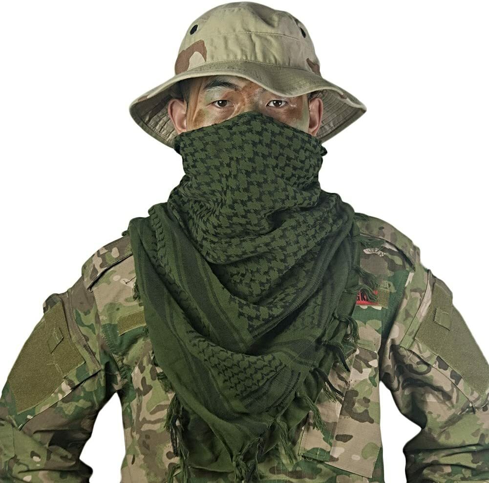 STAR Pentagon Pattern Coyote Brown Black Military Shemagh Head Scarf COTTON NEW