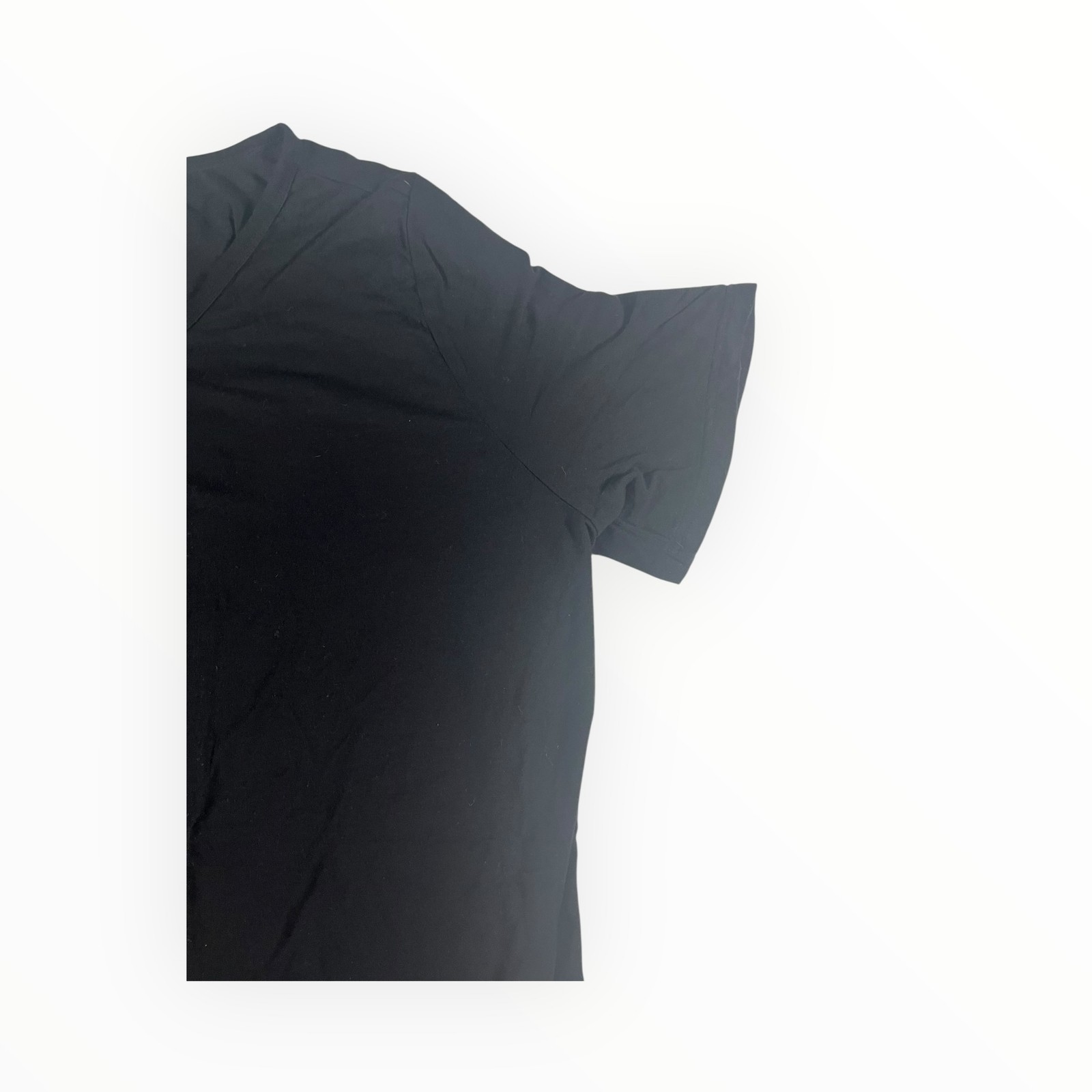 NILOUFO Black Short Sleeve V-Neck Button Henley T-Shirt XX-Large