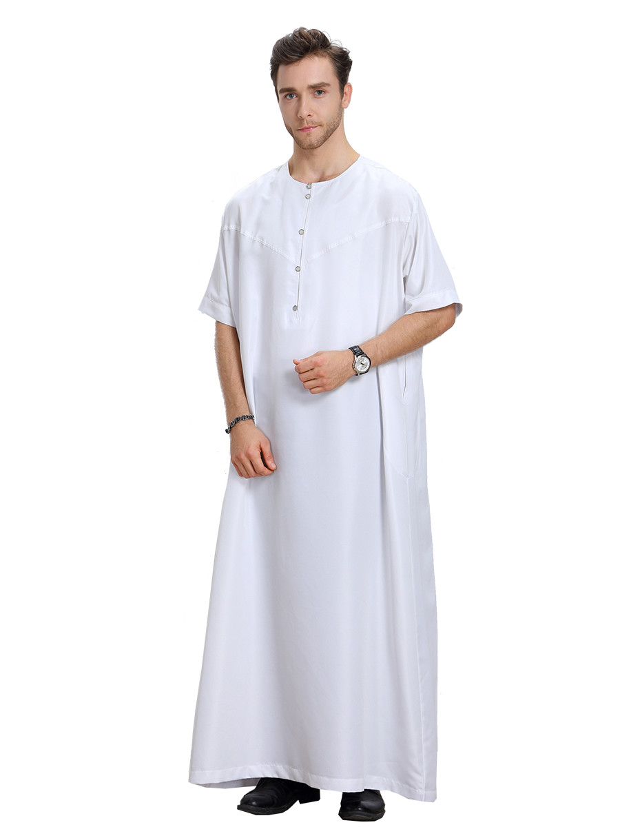 Muslim Abaya Thobe Dishdasha Men Thawb Jubba Thoub Daffah Kaftan Robe Arab Dress