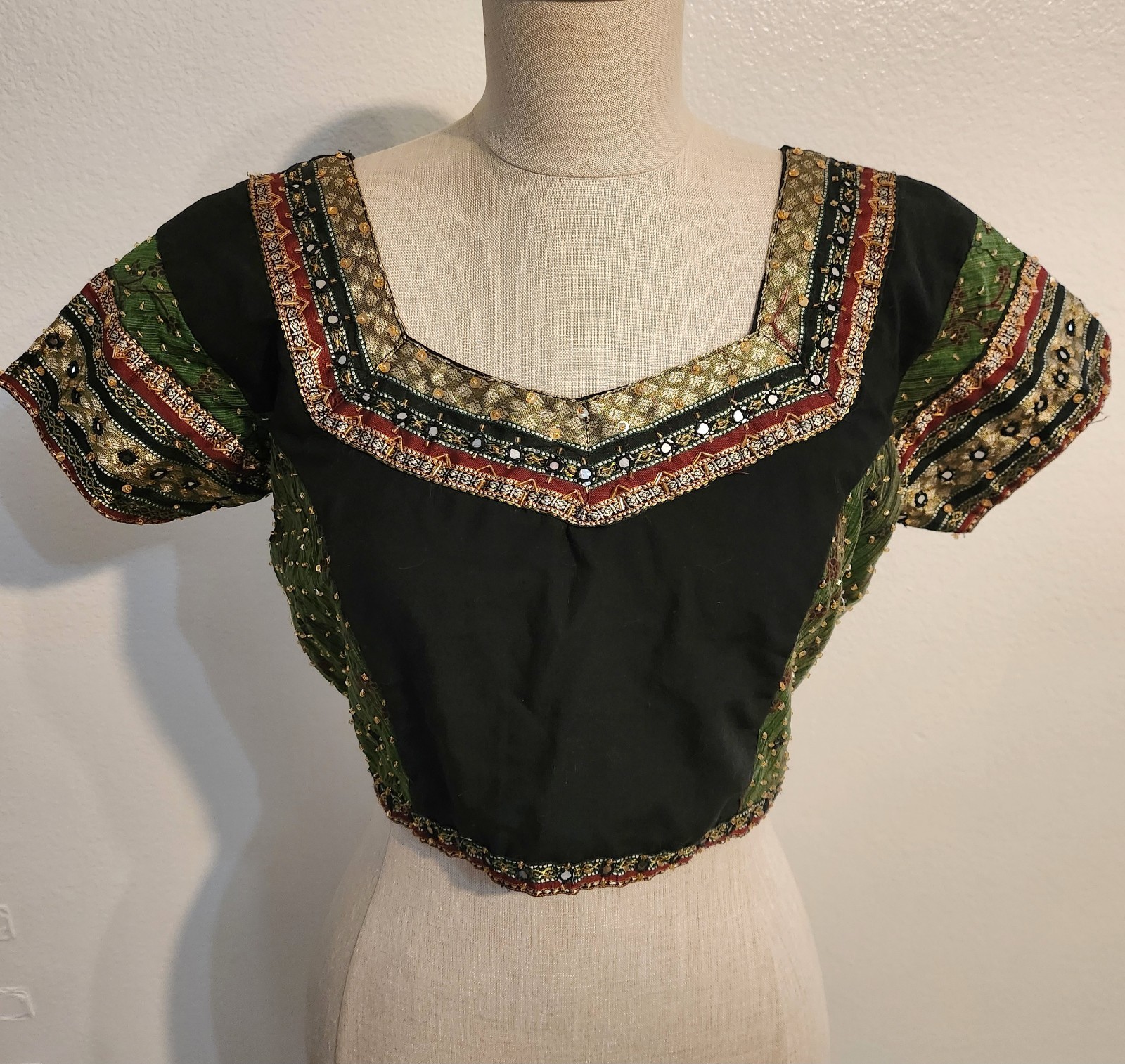 Black Green Sari/saree Blouse Top Women’s