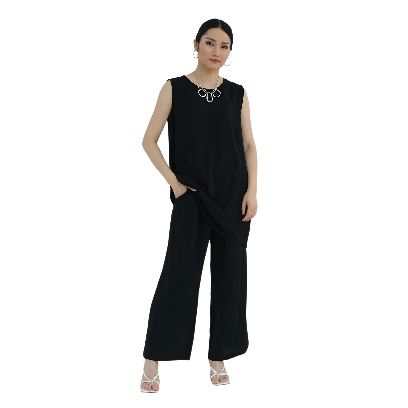 3pcs Muslim Women Open Abaya Cardigan+Top Blouse+Long Pants Sets Islamic Outfits