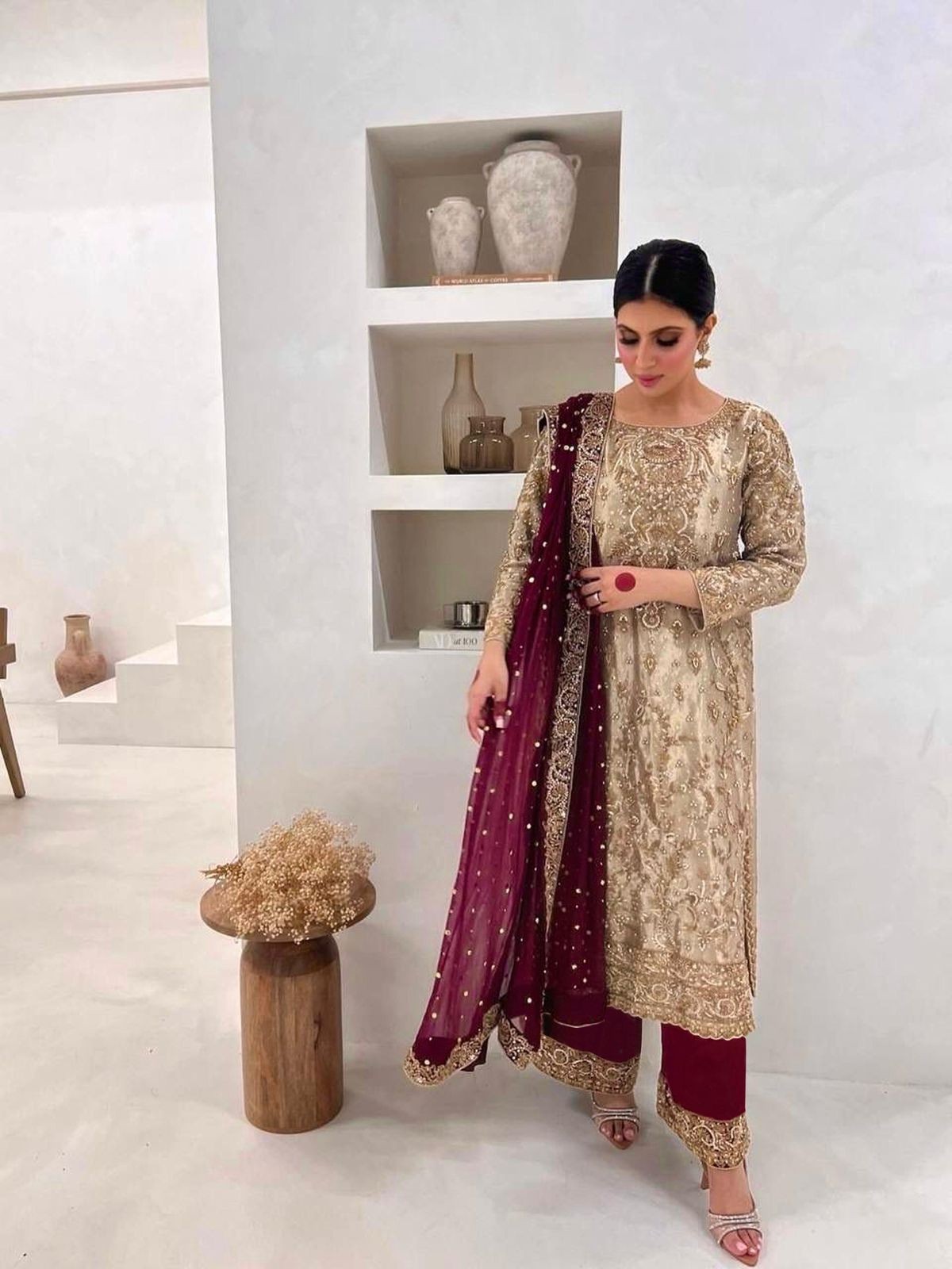 SALWAR KAMEEZ PAKISTANI INDIAN WEDDING PARTY WEAR DRESS BOLLYWOOD SUIT SHARARA