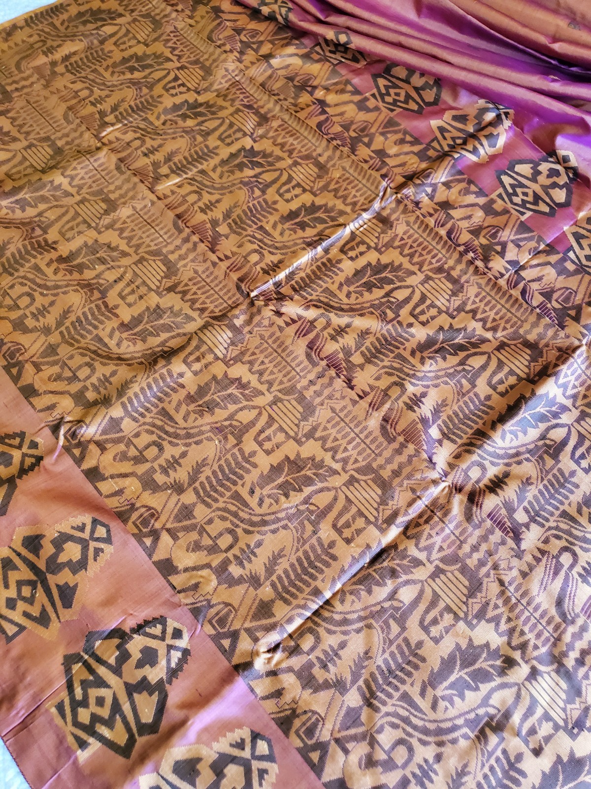 Women Pure Silk Valkalam Saree Threadwork No Zari Vintage Designer Handloom