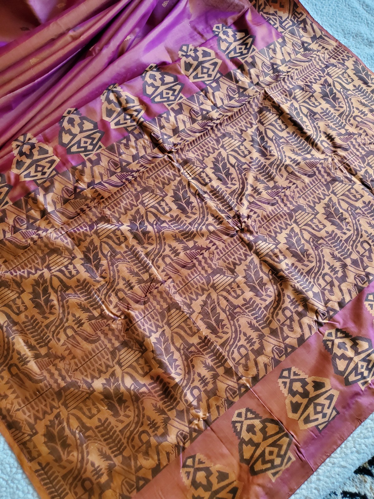 Women Pure Silk Valkalam Saree Threadwork No Zari Vintage Designer Handloom