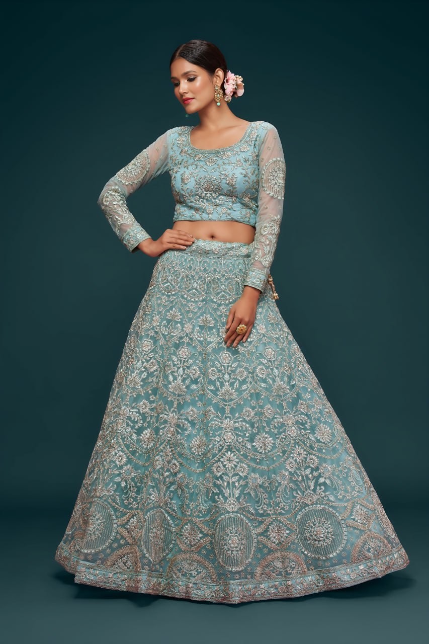 Indian Ethnic Art Silk Lehenga Choli Heavy Embroidery Outfit