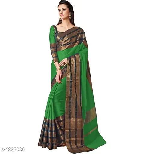 Women’s Cotton Silk Chiffon saree with Separate Blouse piece
