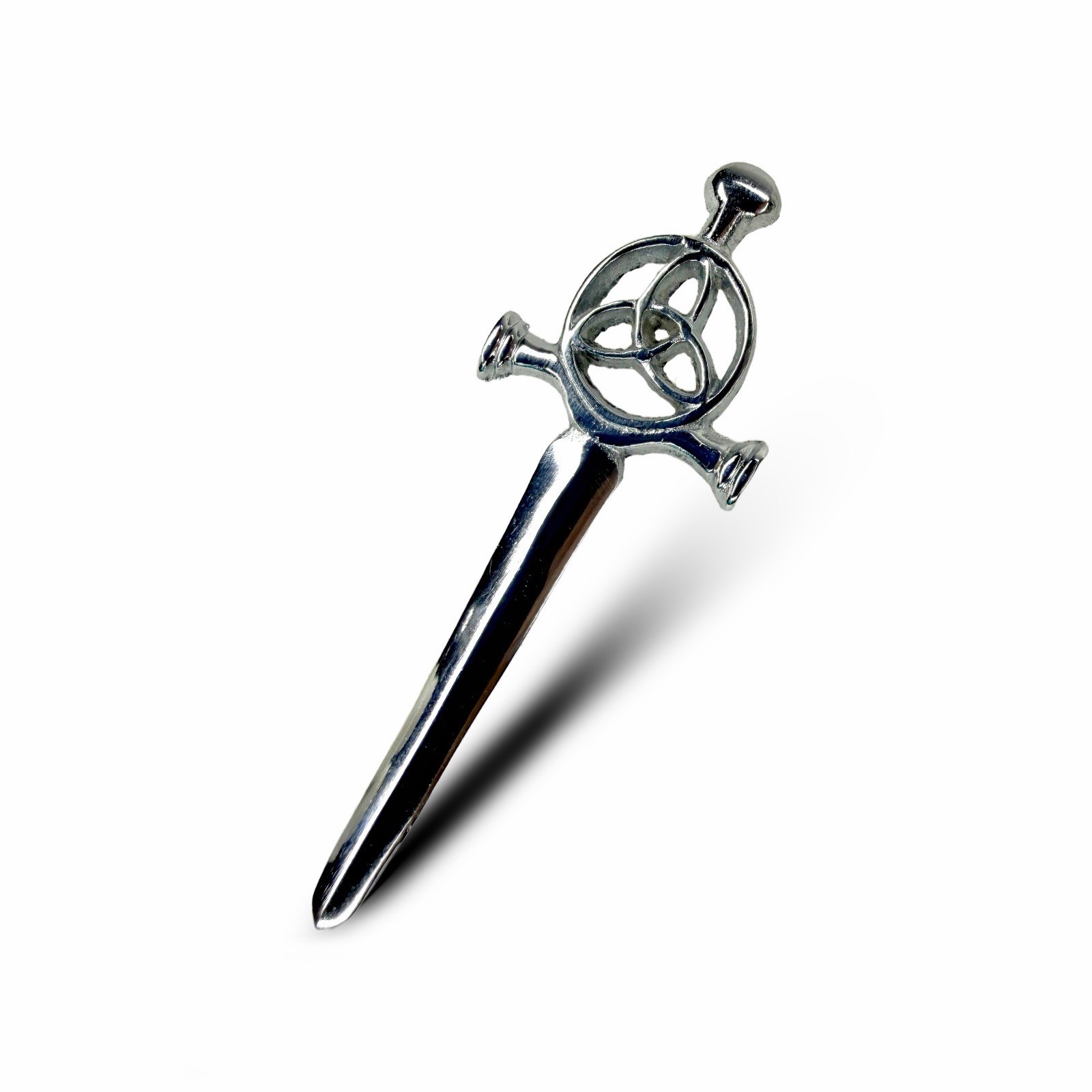 Scottish Celtic Loop 4” Silver Finish Kilt Pin
