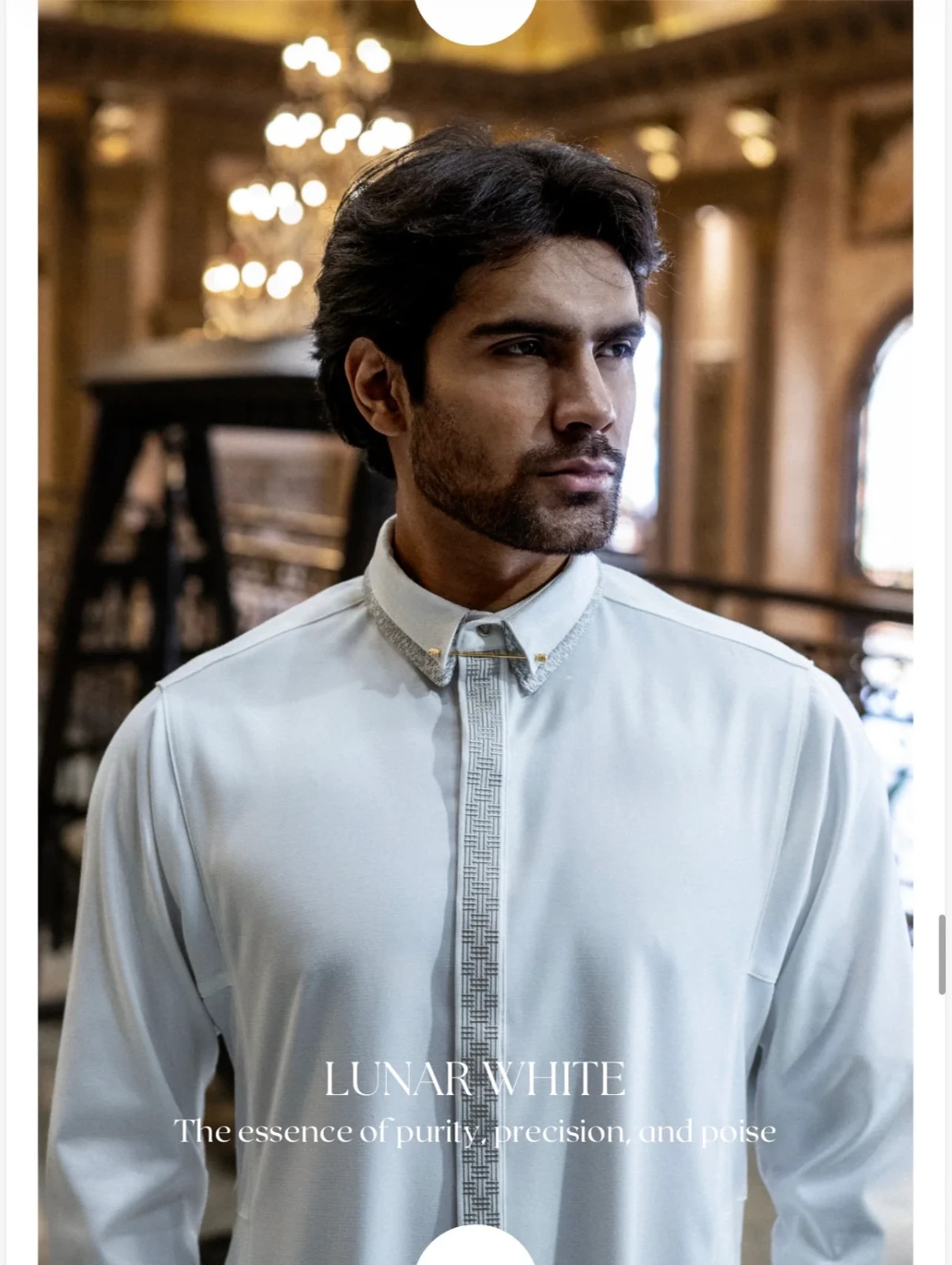 R26 LAWUNG Al-Ameer Adult Men’s Thobe Modern Arabian Jubbah – Ivory Heritage
