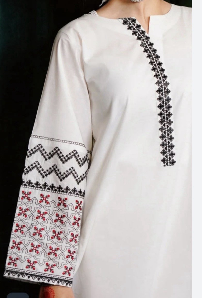 URGE Pret White Embroidered Cotton Salwar Kameez Set Women’s S Pakistani Indian