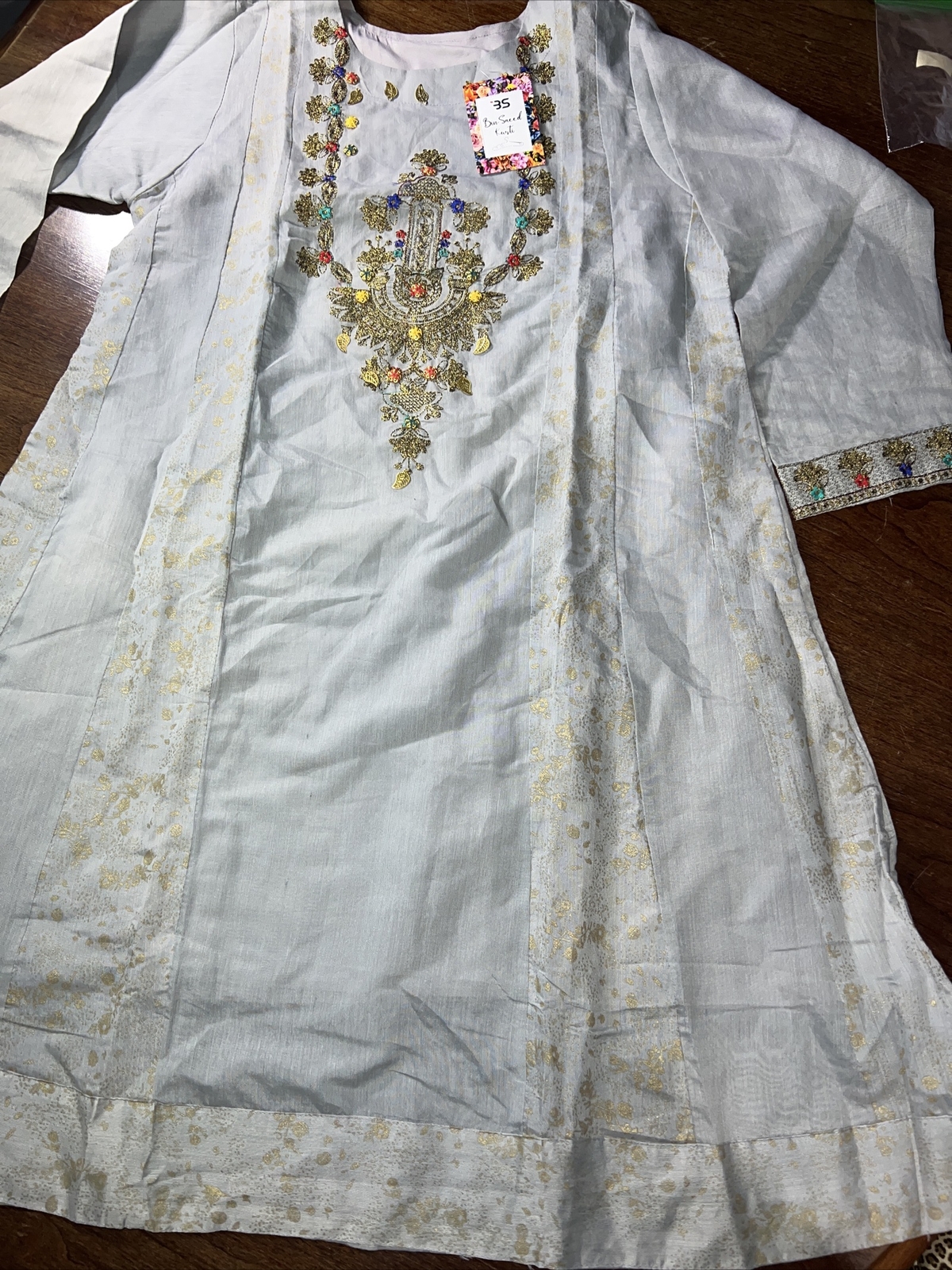 Winter Wear Dress for Women Bin Saeed Khaddar Kurti Silver Gold Indian