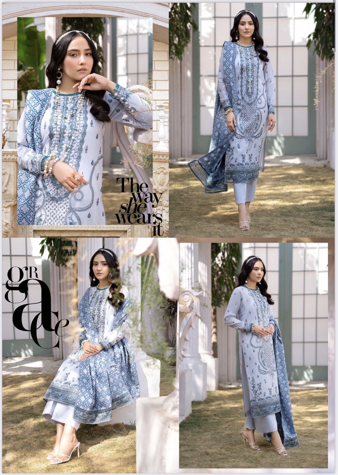 Pakistani Indian Kameez Dupatta Full Chicken Kari 3pc Party Wear summer Large