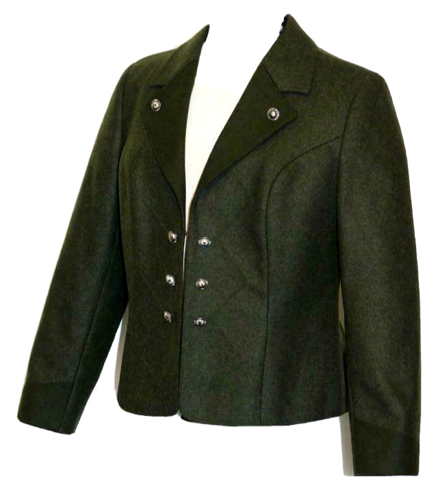 M B42″ 12 GREEN LODEN WOOL Short Jacket German Riding Hunting Dirndl Over Coat