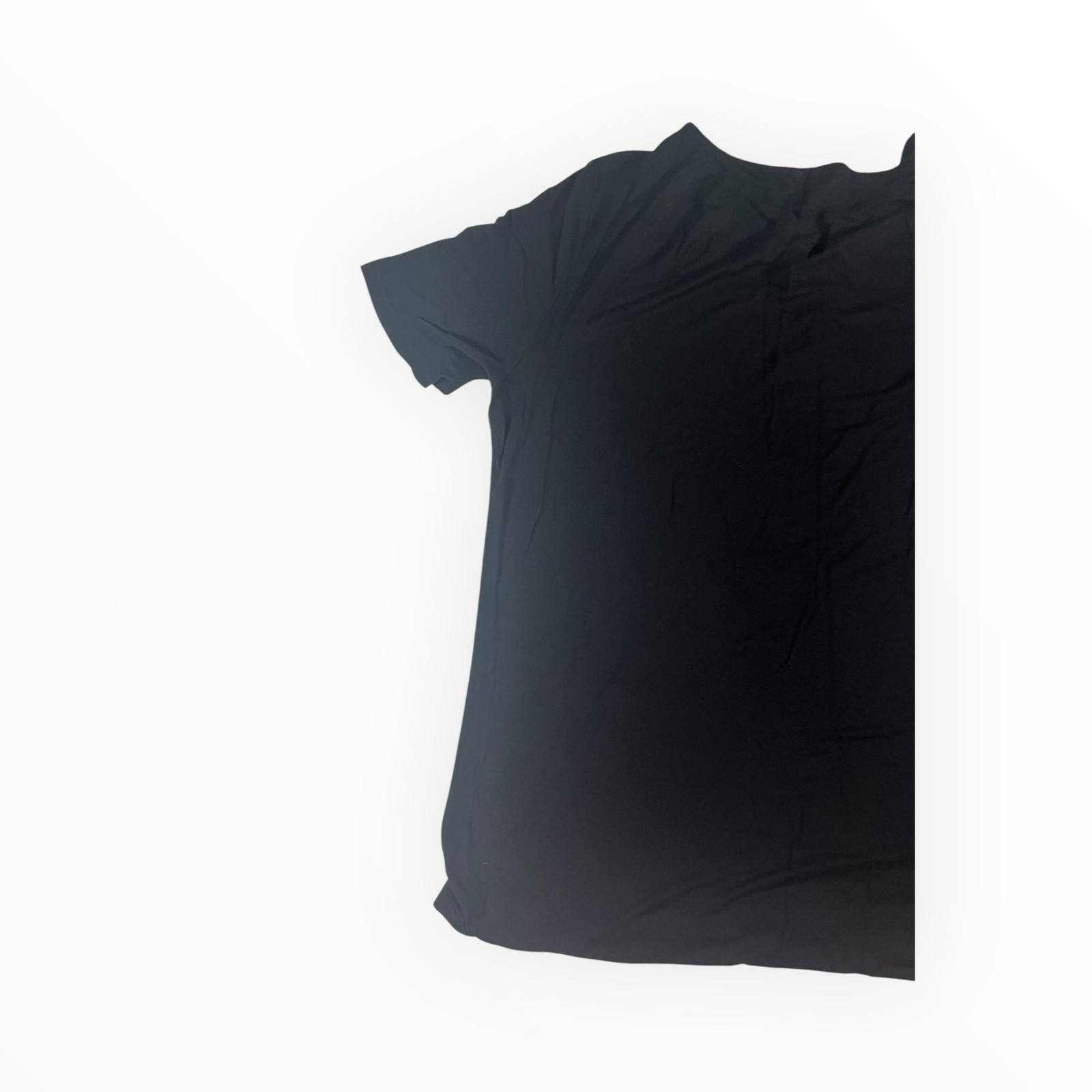 NILOUFO Black Short Sleeve V-Neck Button Henley T-Shirt XX-Large