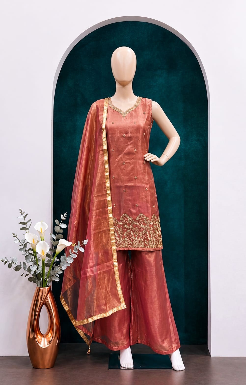 Designer Indian Pakistani top plazzo Bollywood Dress Party Wear Suit wedding