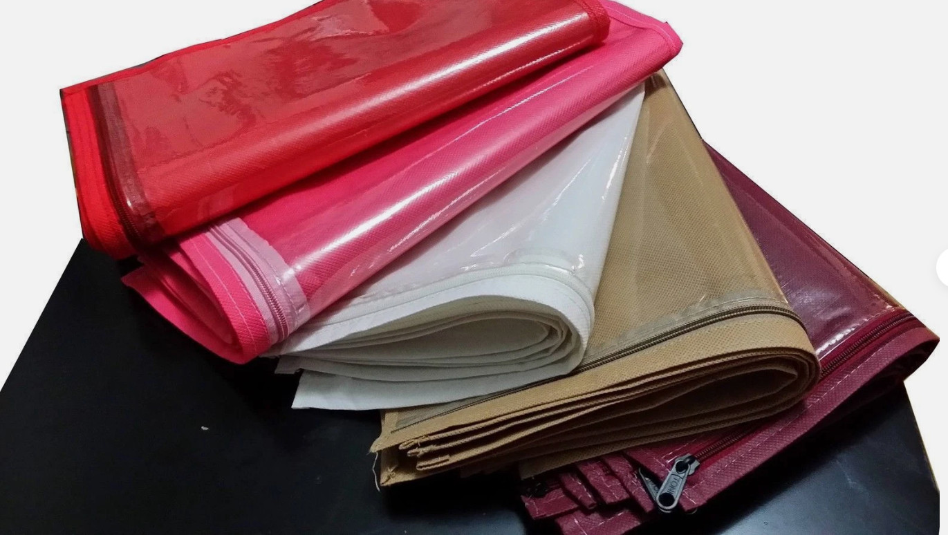 24 PC One-Side Clear Plastic Saree / Sari Garment Storage Cover Bags