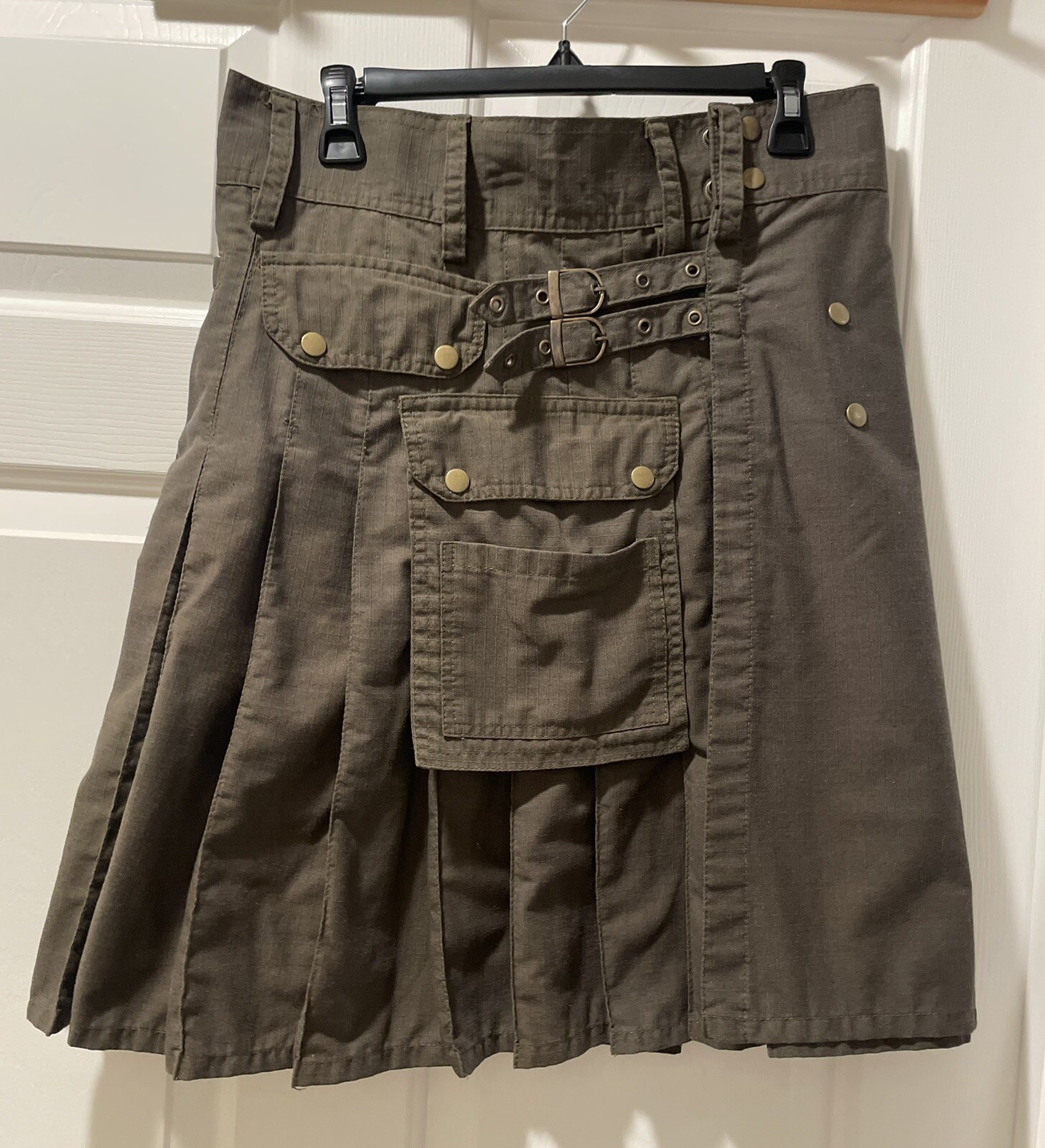 Utkilts Kilt Size 34 Actual 32 Poly Cotton Dark Army Green Heavy Duty Cargo