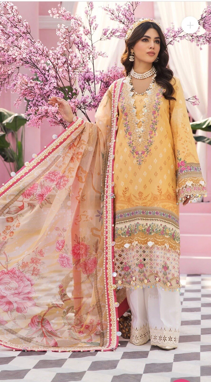 Anaya Viva New Eid Collection Original Embroidered Lawn Suit Chiffon Duppta