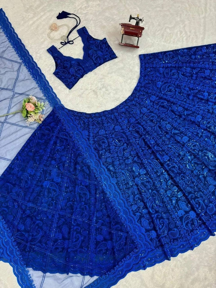 New Beautiful Wedding Wear Georgette Lehenga Choli And Dupatta For Ethnic Wear
