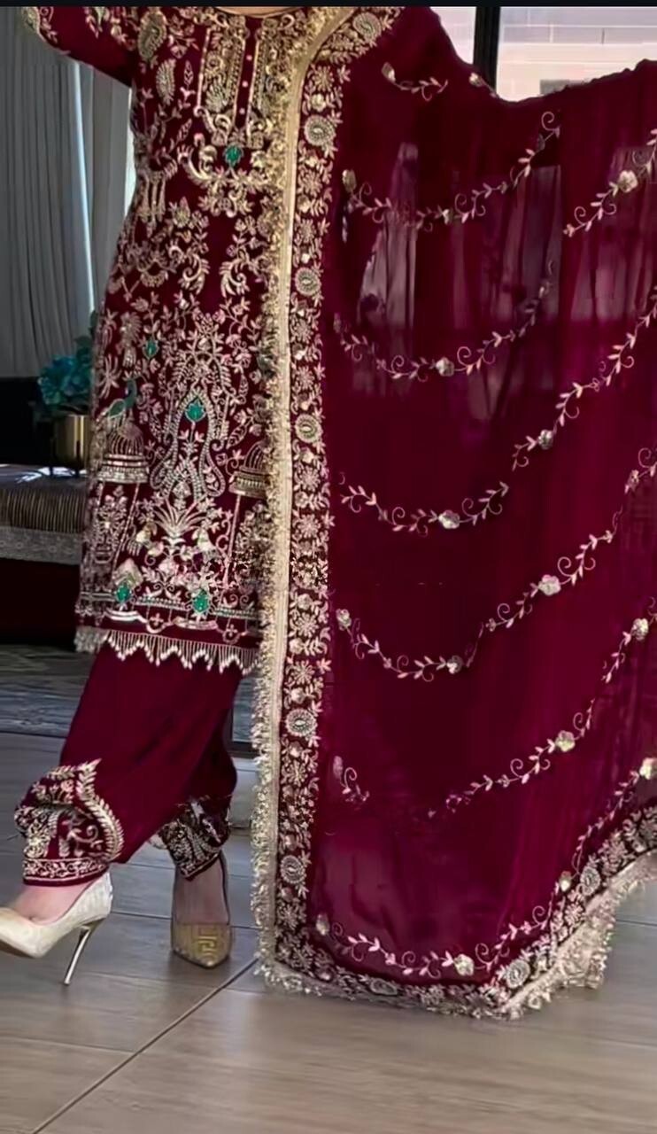 Punjabi Patiyala Dress Pakistani Salwar Kameez Ready To Wear Suit Wedding Party