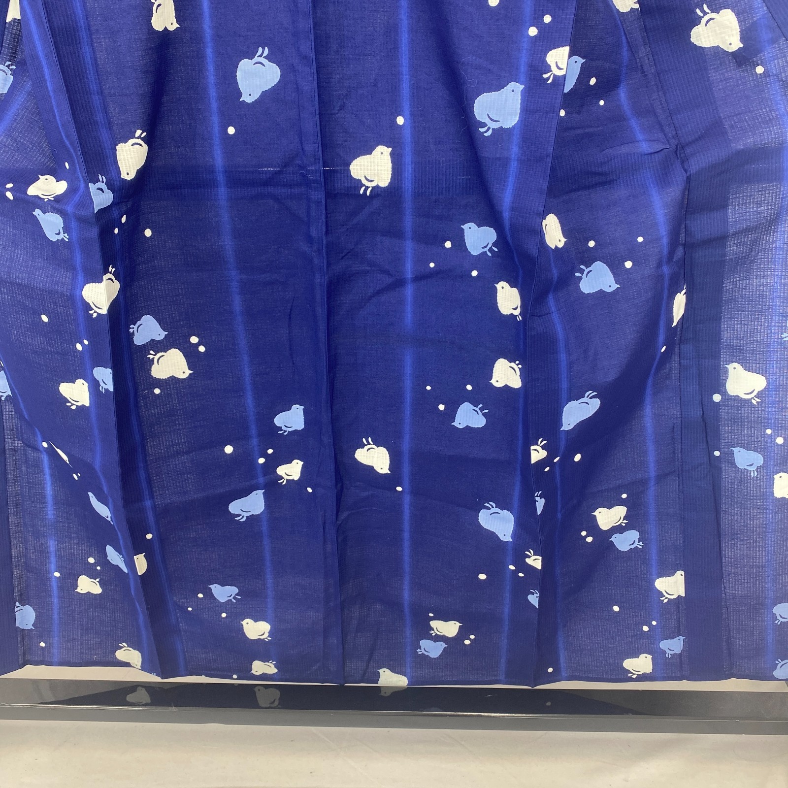 Japanese Vintage Kimono Cotton Blue No Lining Traditional Authentic Length 59 in