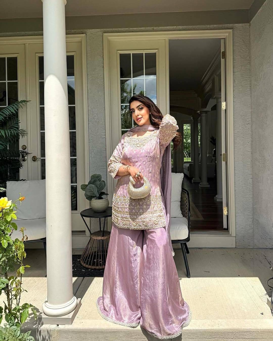 SALWAR KAMEEZ INDIAN PAKISTANI WEDDING PARTY DRESS BOLLYWOOD SHARARA PLAZZO SU1T