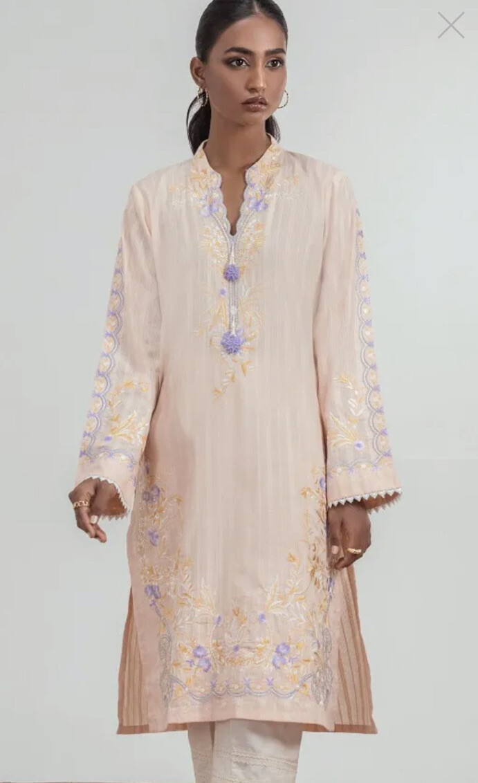 PEACH MEDIUM AGHA NOOR KURTA SALWAR KAMEEZ SANA SAFINAZ MARIA B ASIM JOFA KHAADI