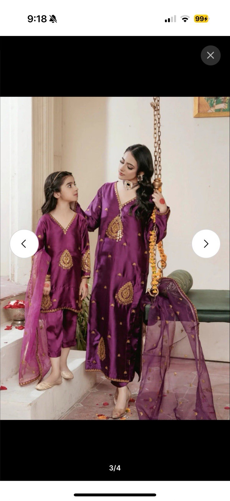 Mommy And Me Mother Daughter Pakistani Shalwar Kameez Size Medium Girls 11-12