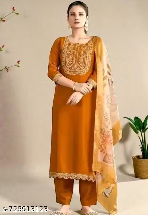 Women’s cotton Regular Fit Kurta & Pants Stitched kurti set for women