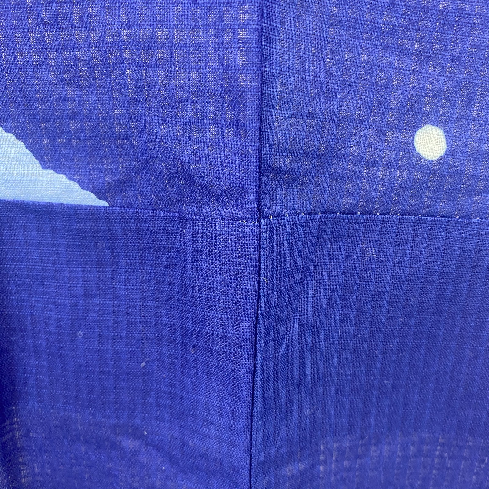 Japanese Vintage Kimono Cotton Blue No Lining Traditional Authentic Length 59 in