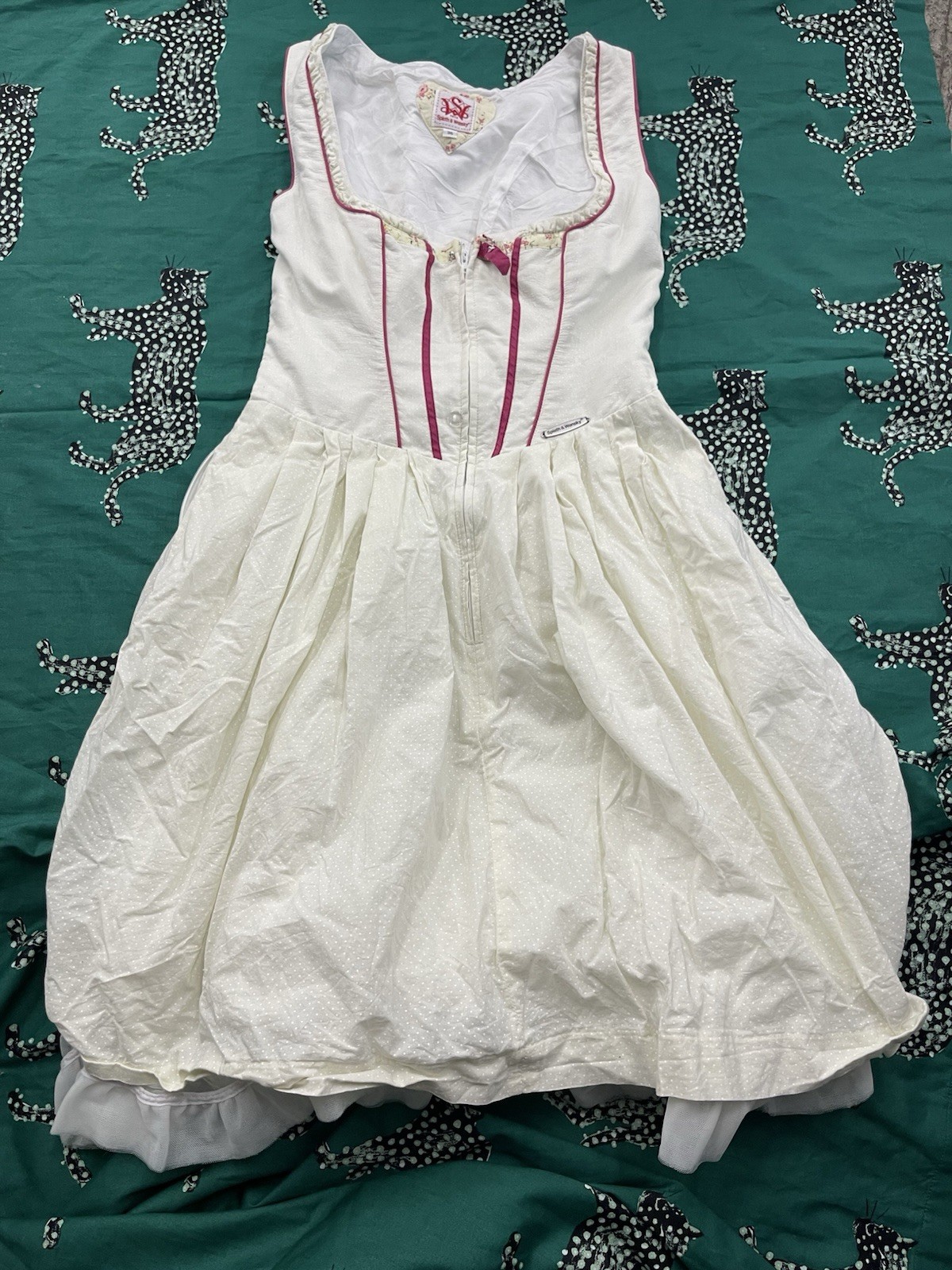 Spieth & Wensky EUR 36 S floral dress dirndl zip oktoberfest german H65