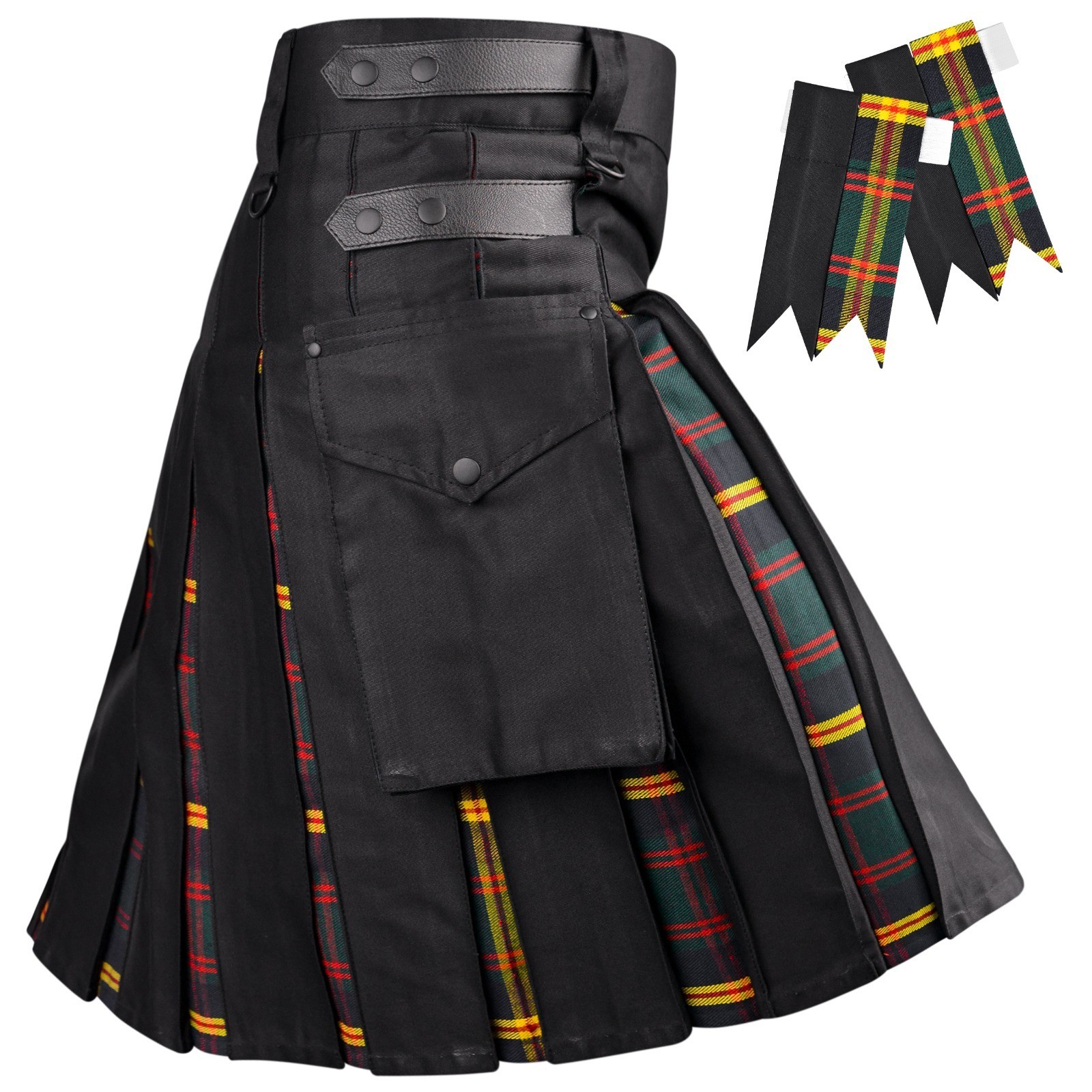 Hybrid Utility Kilts for Men Scottish Traditional Kilt with Flashes