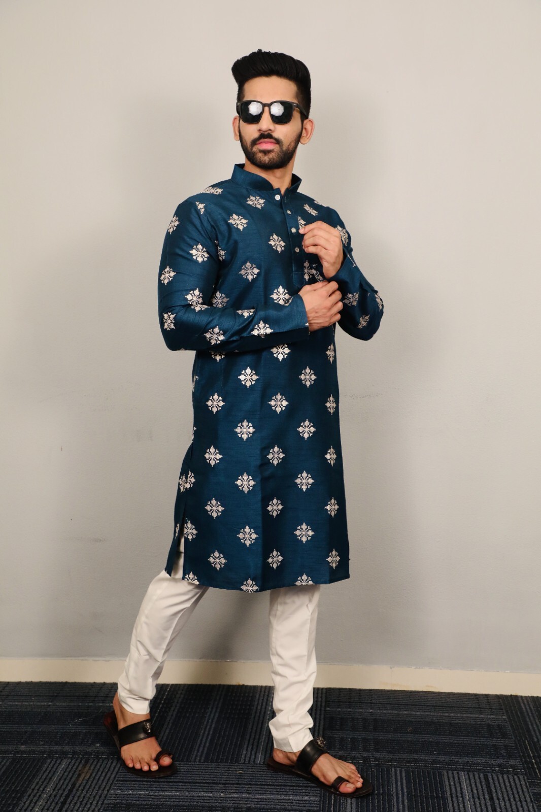 THE INDIAN FASHION COPPER SEQUENCE SHERWANI PARTY WEAR KURTA PAJAMA