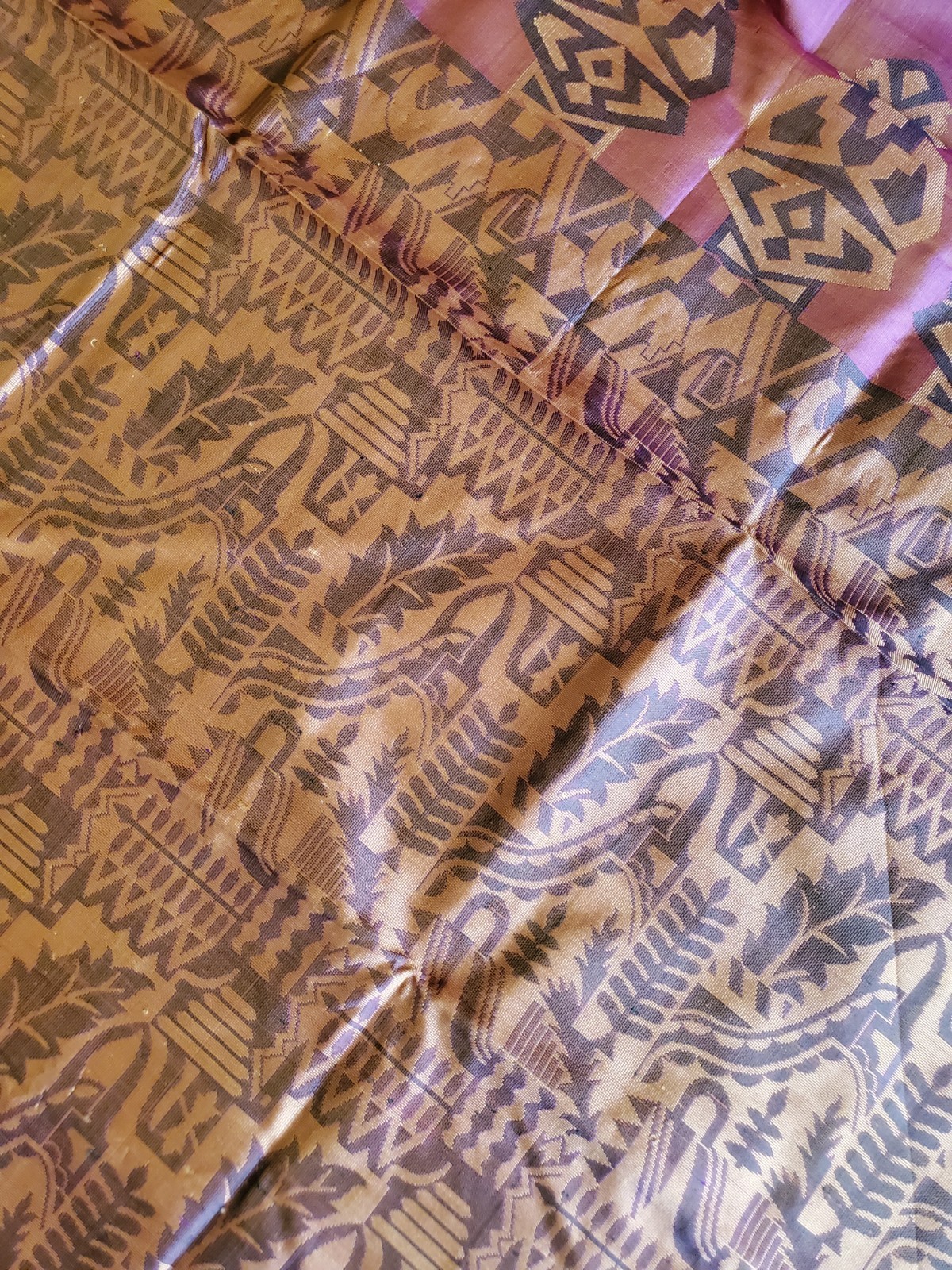 Women Pure Silk Valkalam Saree Threadwork No Zari Vintage Designer Handloom