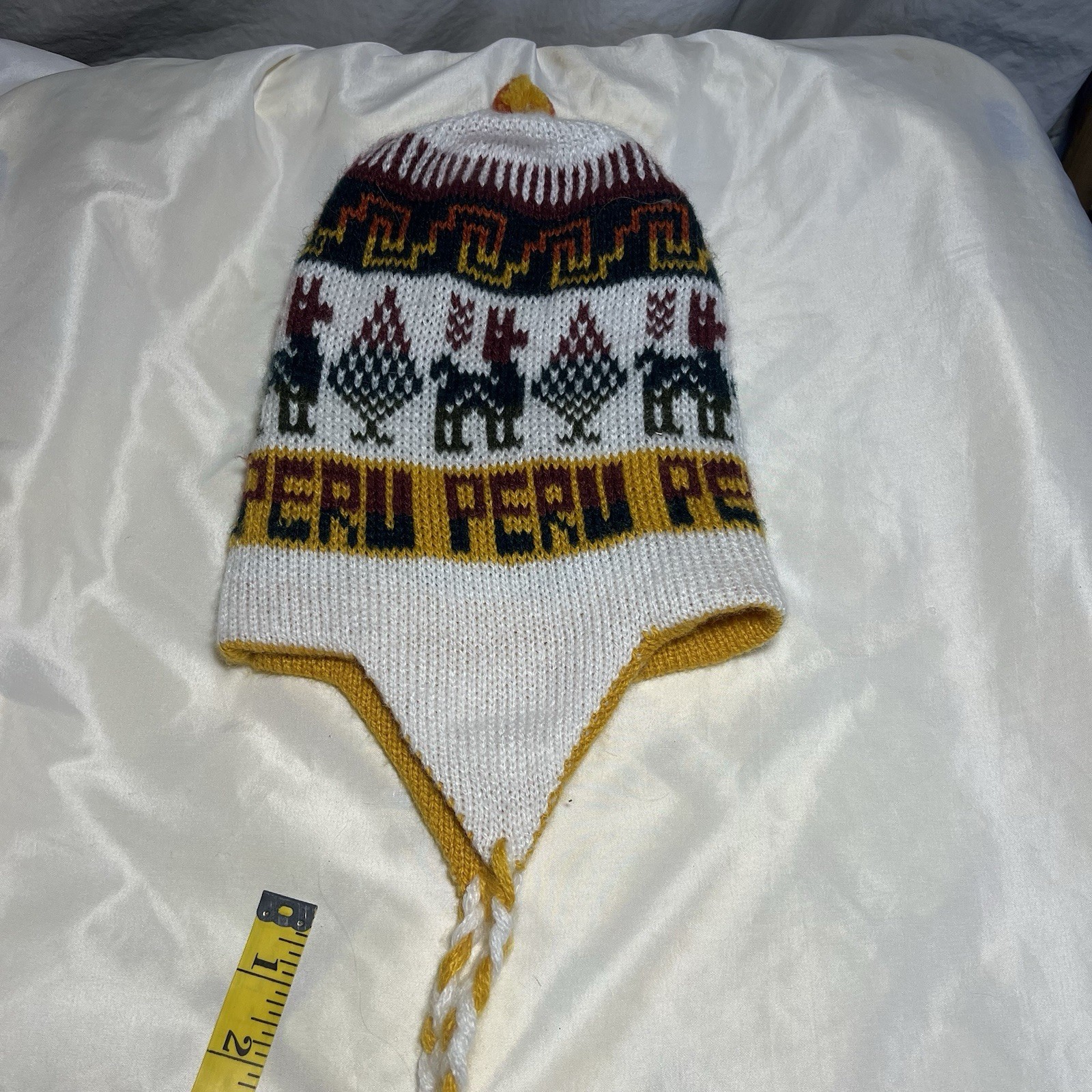 Handmade Chullo for kids Peruvian hat for Winter knitting Alpaca Very Soft Peru