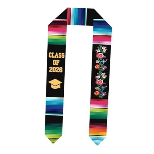 Deluxe Mexican Graduation Sash 2026 | Flower Embroidery V-shape 2026