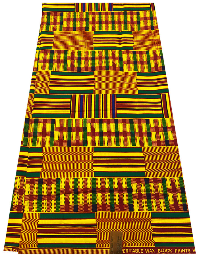 Kente Exclusive Design African Ankara Wax Print,100% Cotton,Sell by 6 Yards