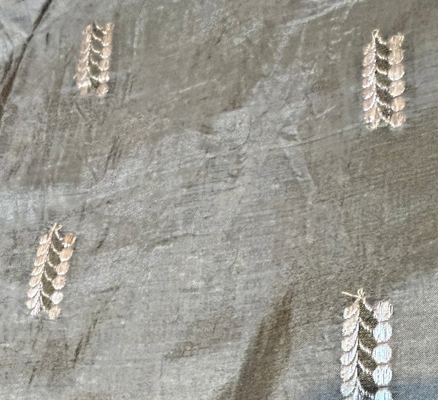 VTG Indian 100% SILK/SILVER THREAD! Sari ZARI Woven Saree 5yd X 1.25yd