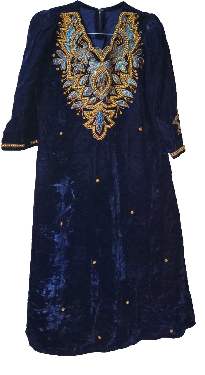 Navy Blue Velvet dress with Sequin Women’s Indian/Pakistani Dress