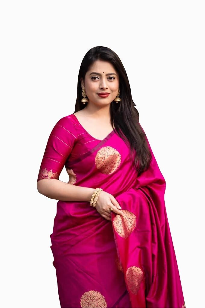 Women’s Kanjivaram Soft Pure Silk Banarasi Sarees With Blouse Piece