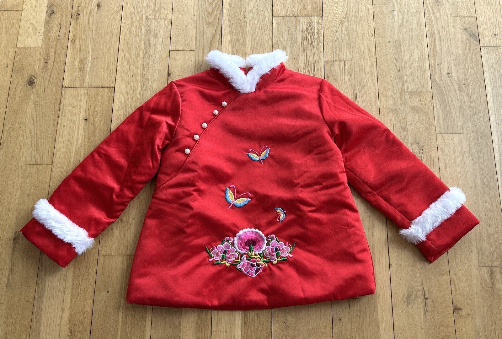 Sim Tree Chinese New Year Outfit Embroidery Qipao Size 160cm/ 10-14Y
