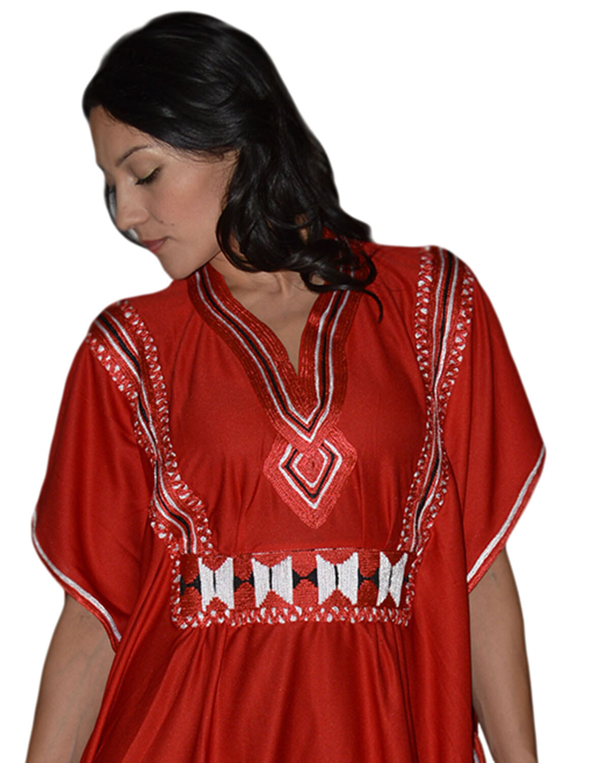 Moroccan Caftan kaftan Handmade Abaya Swim Cover lounge wear maxi Dress Red